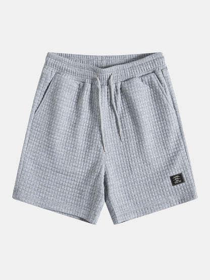 Waffle Sleeveless Hooded T-Shirt With Kangaroo Pocket & Shorts