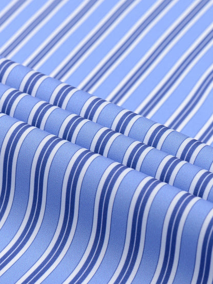 Long Sleeve Stripe Button Up Shirt & Slim Fit Tapered Trousers