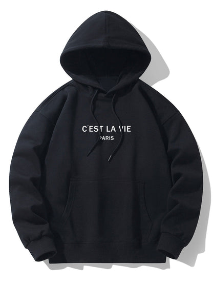 Paris Print Cotton Blend Hoodie & Jogger Pants
