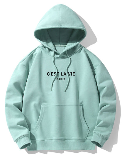 Paris Print Cotton Blend Hoodie & Jogger Pants